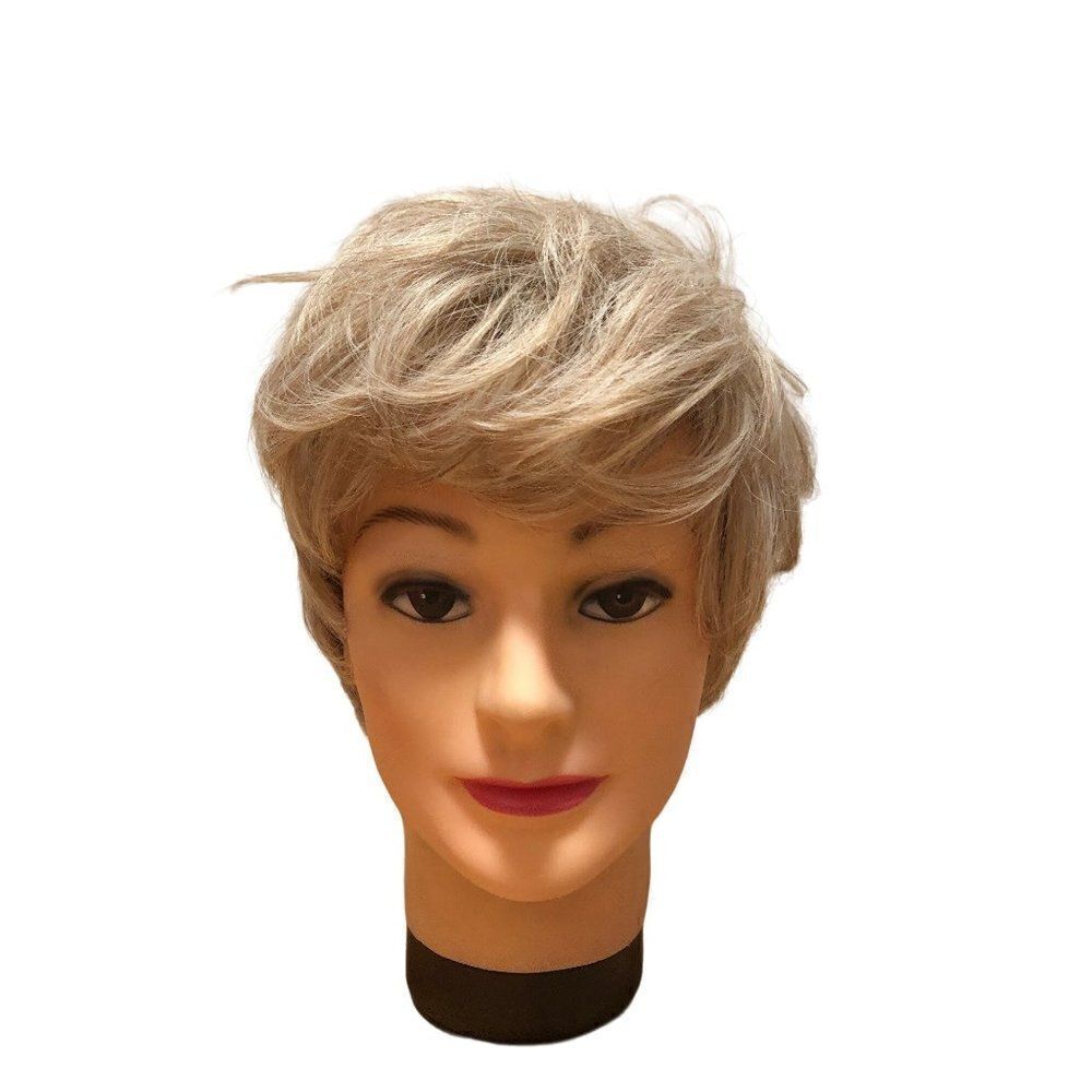 Vintage Blonde Synthetic Wig Short Hair Womens